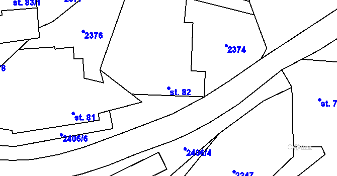 Parcela st. 82 v KÚ Řimovice, Katastrální mapa