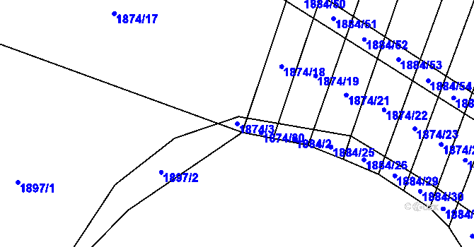 Parcela st. 1874/3 v KÚ Řimovice, Katastrální mapa