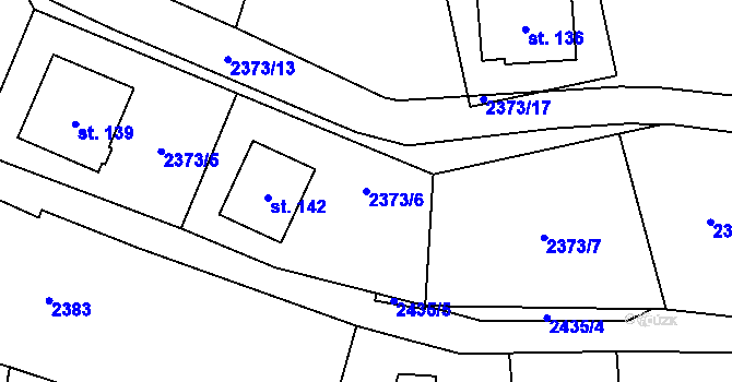 Parcela st. 2373/6 v KÚ Řimovice, Katastrální mapa