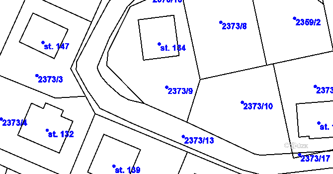 Parcela st. 2373/9 v KÚ Řimovice, Katastrální mapa