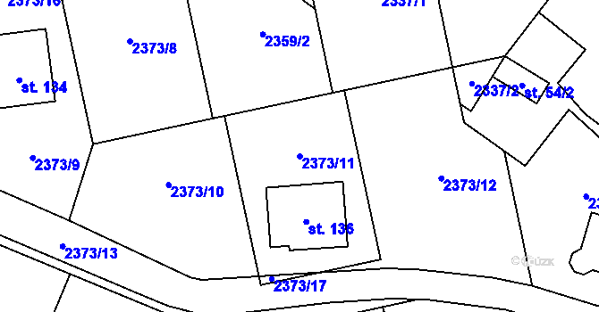 Parcela st. 2373/11 v KÚ Řimovice, Katastrální mapa