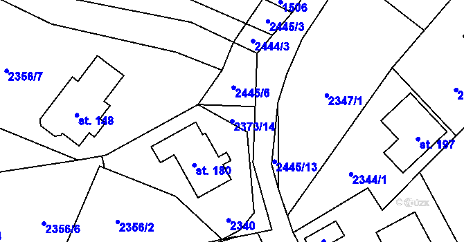 Parcela st. 2373/14 v KÚ Řimovice, Katastrální mapa