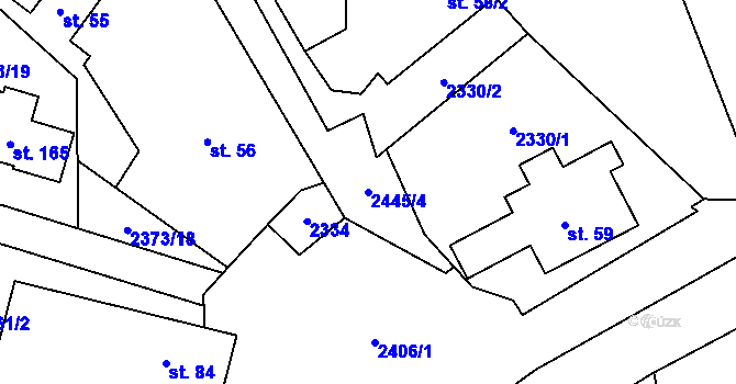 Parcela st. 2445/4 v KÚ Řimovice, Katastrální mapa