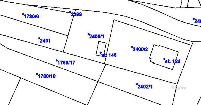 Parcela st. 146 v KÚ Řimovice, Katastrální mapa