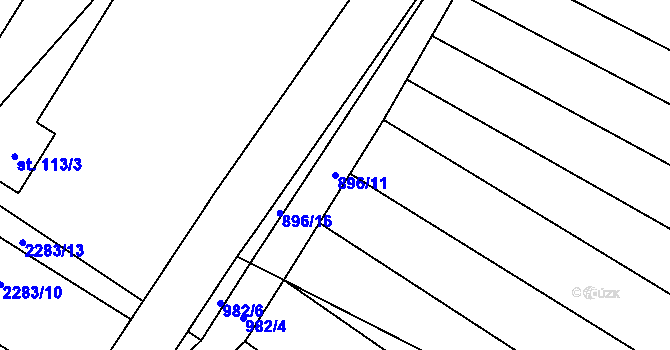 Parcela st. 896/11 v KÚ Řimovice, Katastrální mapa