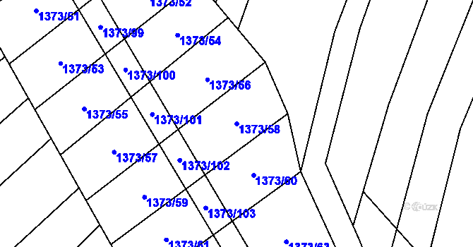 Parcela st. 1373/58 v KÚ Řimovice, Katastrální mapa