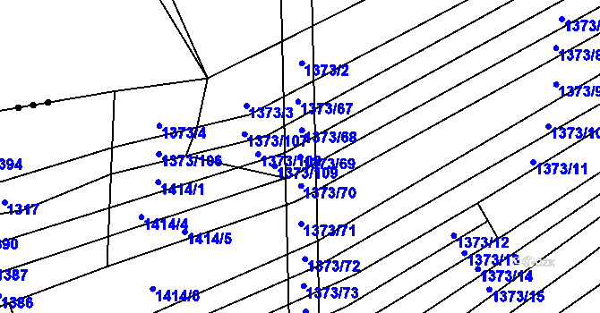 Parcela st. 1373/69 v KÚ Řimovice, Katastrální mapa