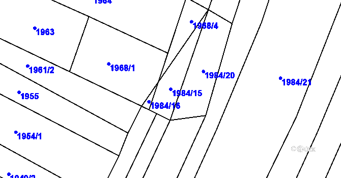 Parcela st. 1984/15 v KÚ Řimovice, Katastrální mapa