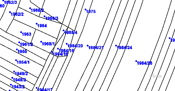 Parcela st. 1984/21 v KÚ Řimovice, Katastrální mapa