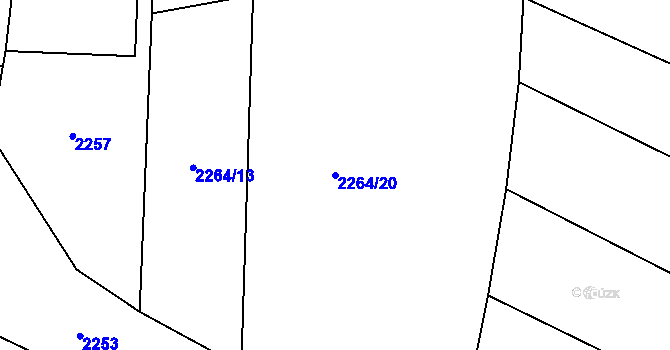 Parcela st. 2264/20 v KÚ Řimovice, Katastrální mapa