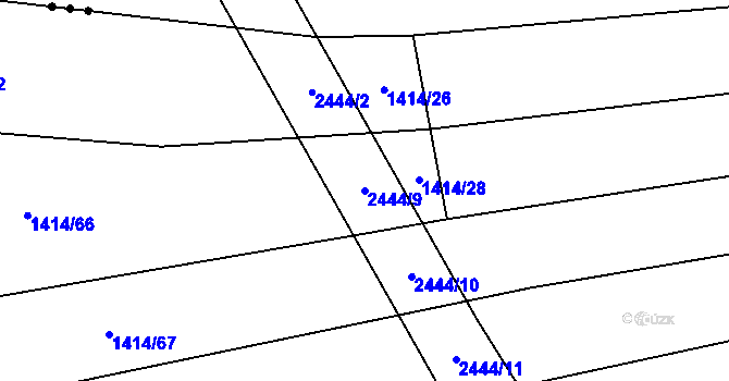 Parcela st. 2444/9 v KÚ Řimovice, Katastrální mapa