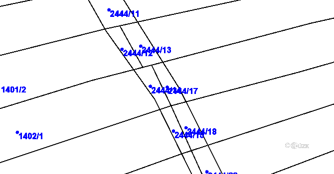 Parcela st. 2444/17 v KÚ Řimovice, Katastrální mapa