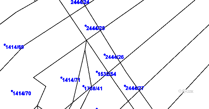 Parcela st. 2444/26 v KÚ Řimovice, Katastrální mapa
