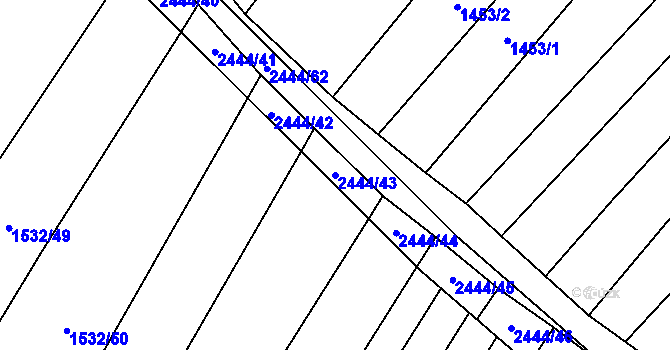 Parcela st. 2444/43 v KÚ Řimovice, Katastrální mapa