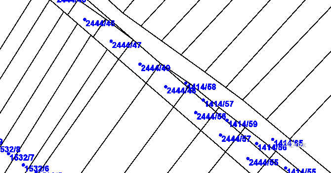 Parcela st. 2444/48 v KÚ Řimovice, Katastrální mapa