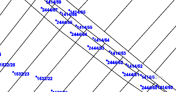 Parcela st. 2444/53 v KÚ Řimovice, Katastrální mapa