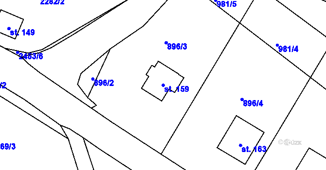 Parcela st. 159 v KÚ Řimovice, Katastrální mapa