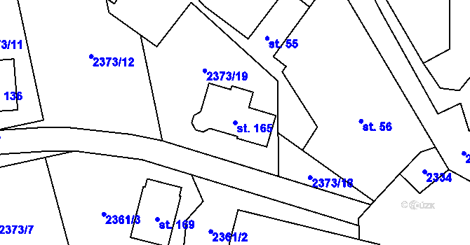 Parcela st. 165 v KÚ Řimovice, Katastrální mapa