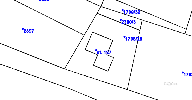 Parcela st. 187 v KÚ Řimovice, Katastrální mapa