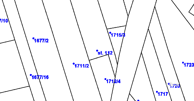 Parcela st. 112 v KÚ Řípec, Katastrální mapa