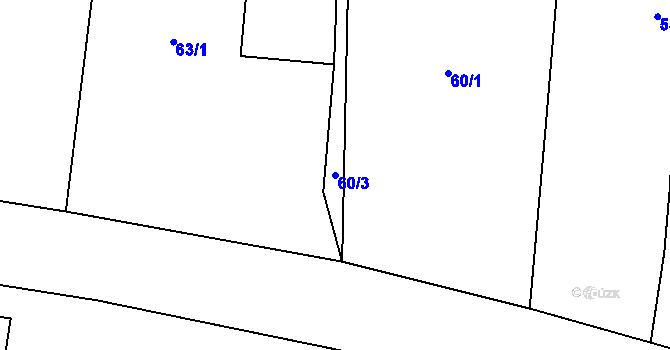 Parcela st. 60/3 v KÚ Řípec, Katastrální mapa