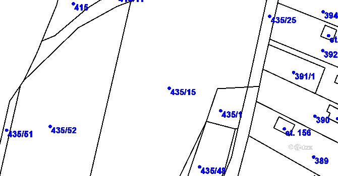Parcela st. 435/15 v KÚ Řípec, Katastrální mapa
