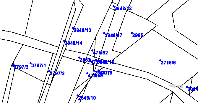 Parcela st. 475/60 v KÚ Řípec, Katastrální mapa