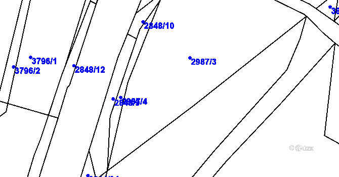 Parcela st. 2814/92 v KÚ Řípec, Katastrální mapa