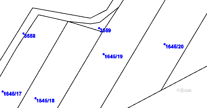 Parcela st. 1645/19 v KÚ Řípec, Katastrální mapa
