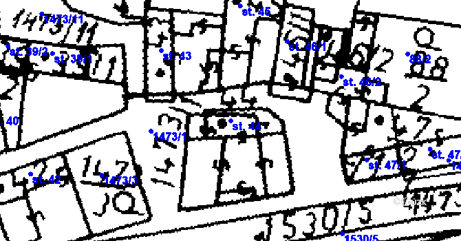Parcela st. 44 v KÚ Řisuty u Slaného, Katastrální mapa