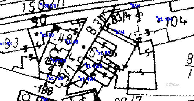 Parcela st. 63 v KÚ Řisuty u Slaného, Katastrální mapa