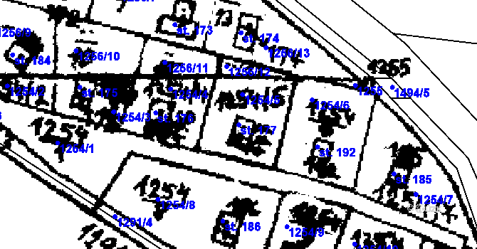 Parcela st. 177 v KÚ Řisuty u Slaného, Katastrální mapa