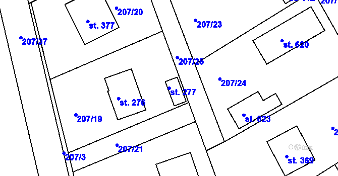 Parcela st. 277 v KÚ Řitka, Katastrální mapa