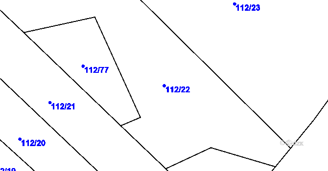 Parcela st. 112/22 v KÚ Řitka, Katastrální mapa