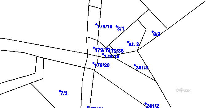 Parcela st. 179/14 v KÚ Řitka, Katastrální mapa