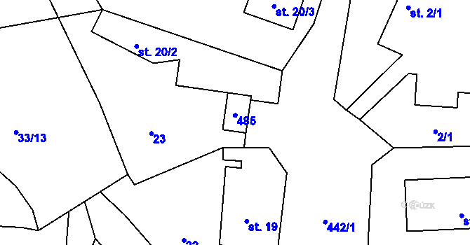 Parcela st. 44 v KÚ Řitonice, Katastrální mapa