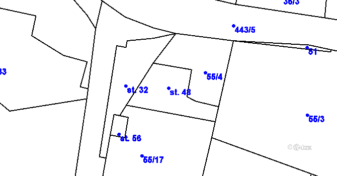Parcela st. 48 v KÚ Řitonice, Katastrální mapa