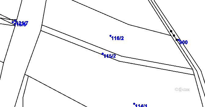 Parcela st. 115/2 v KÚ Řitonice, Katastrální mapa