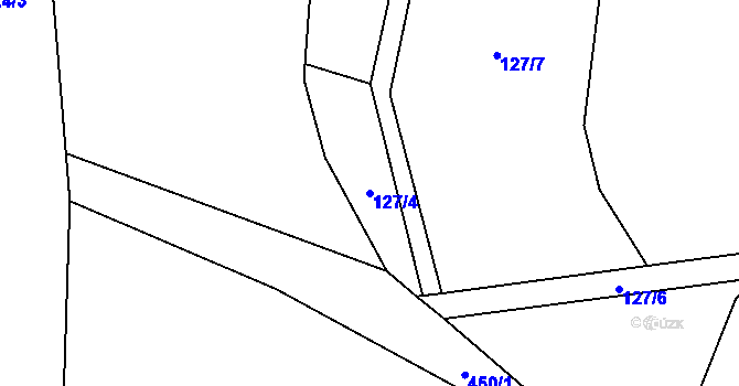Parcela st. 127/4 v KÚ Řitonice, Katastrální mapa
