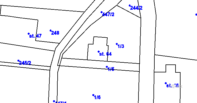 Parcela st. 64 v KÚ Řitonice, Katastrální mapa