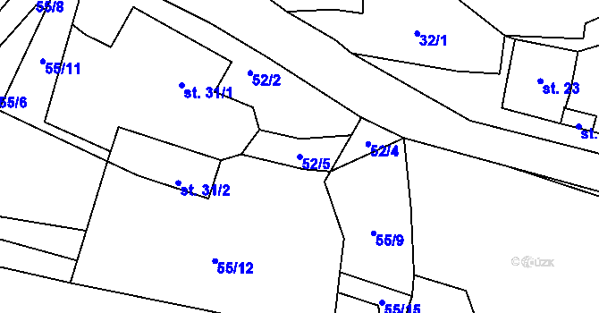 Parcela st. 52/5 v KÚ Řitonice, Katastrální mapa