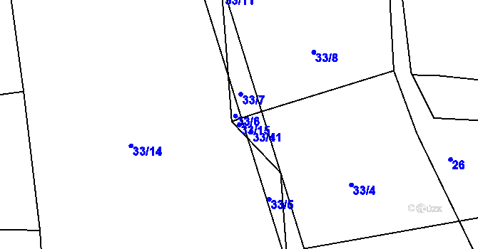 Parcela st. 33/15 v KÚ Řitonice, Katastrální mapa