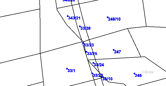 Parcela st. 33/23 v KÚ Řitonice, Katastrální mapa