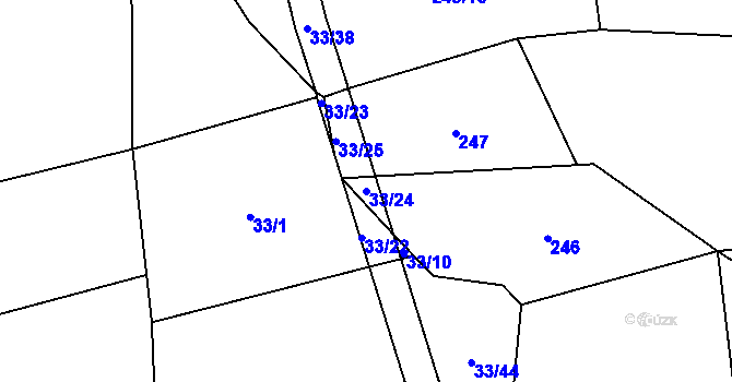 Parcela st. 33/24 v KÚ Řitonice, Katastrální mapa
