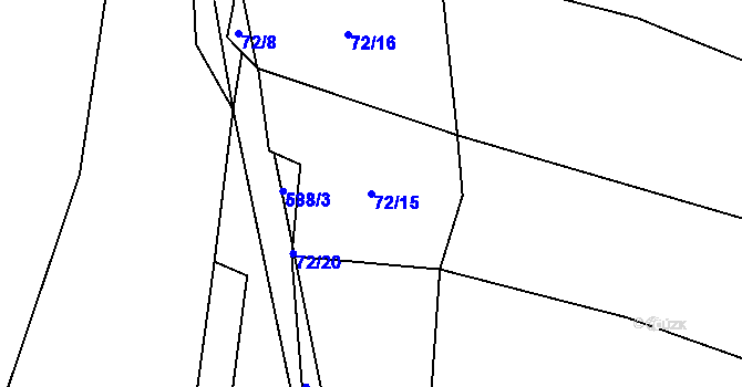 Parcela st. 72/15 v KÚ Řitonice, Katastrální mapa