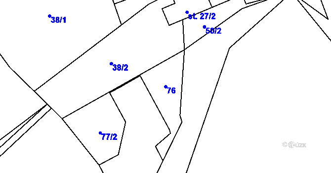 Parcela st. 76 v KÚ Skyšice, Katastrální mapa