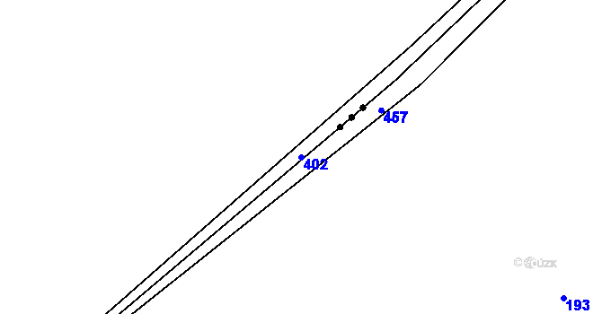 Parcela st. 402 v KÚ Skyšice, Katastrální mapa