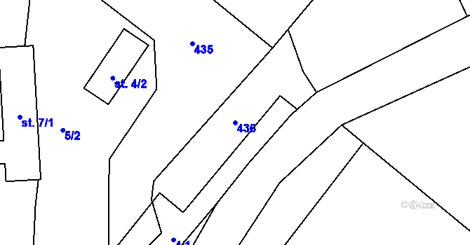 Parcela st. 436 v KÚ Skyšice, Katastrální mapa