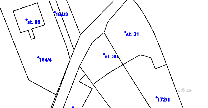 Parcela st. 30 v KÚ Sádek, Katastrální mapa