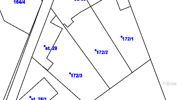 Parcela st. 172/2 v KÚ Sádek, Katastrální mapa